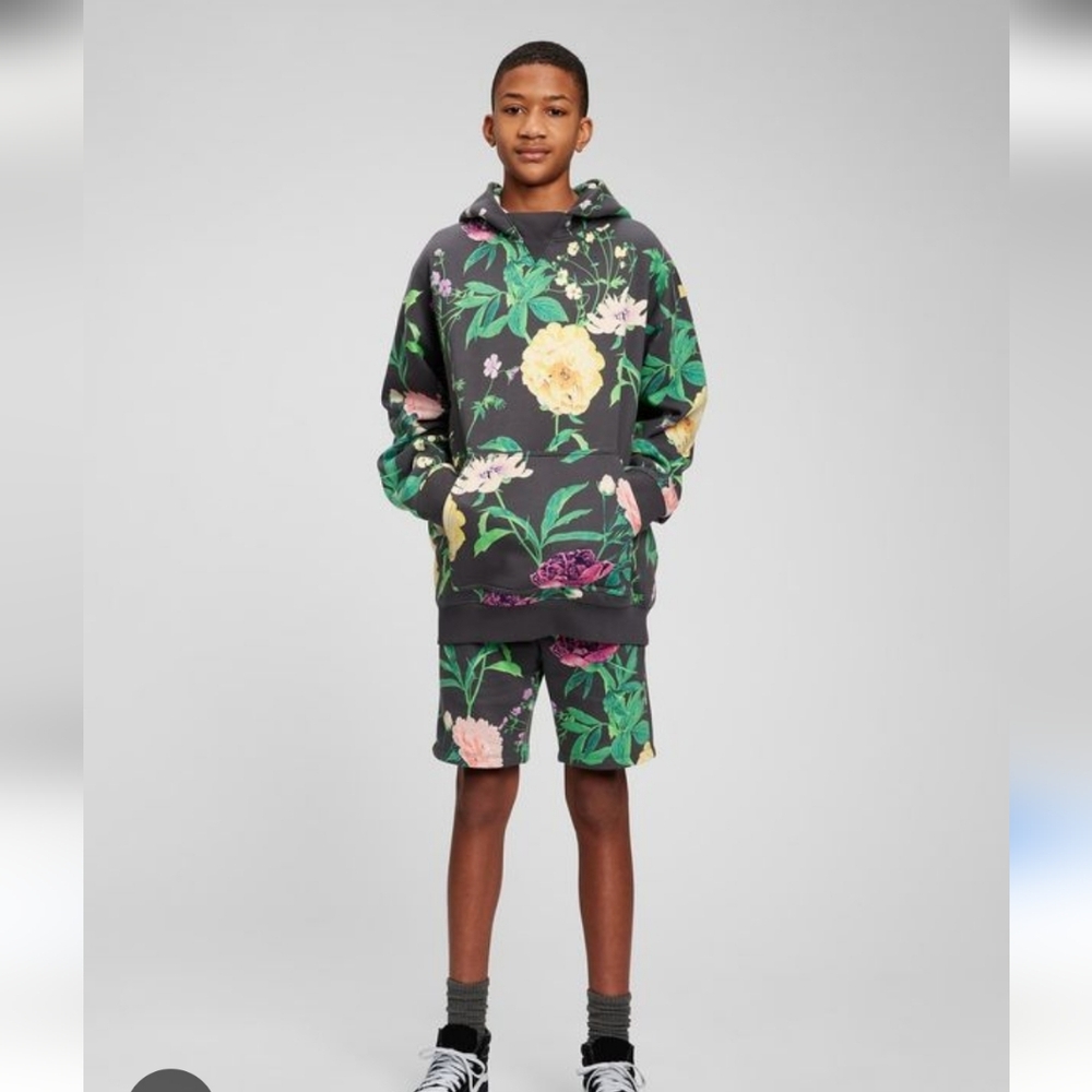 Gap Teen Unisex Summer Floral Hoodie - Size 10